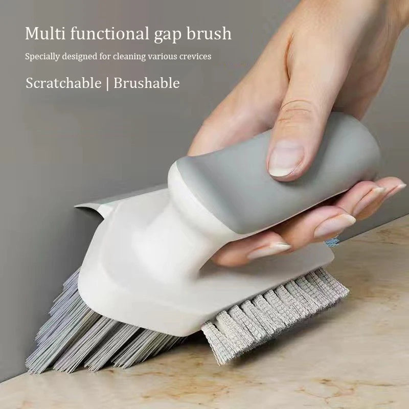 Multi-Surface Crevice Cleaning Brush with Scraper for Tiles, Bathroom & Floor Gaps