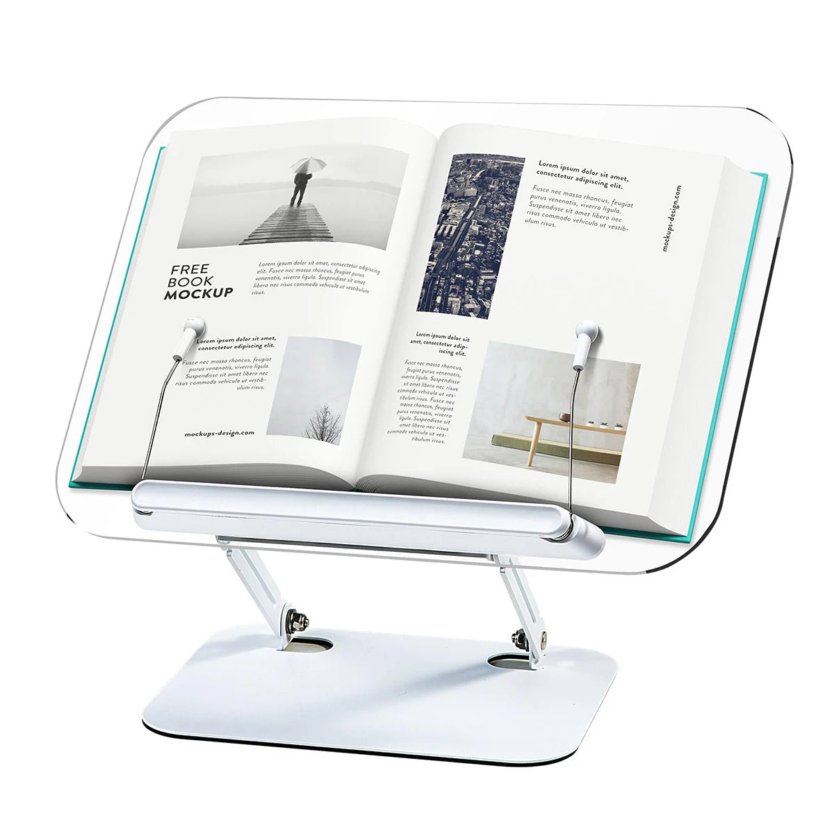 Adjustable Acrylic Book Stand with 360° Swivel Base