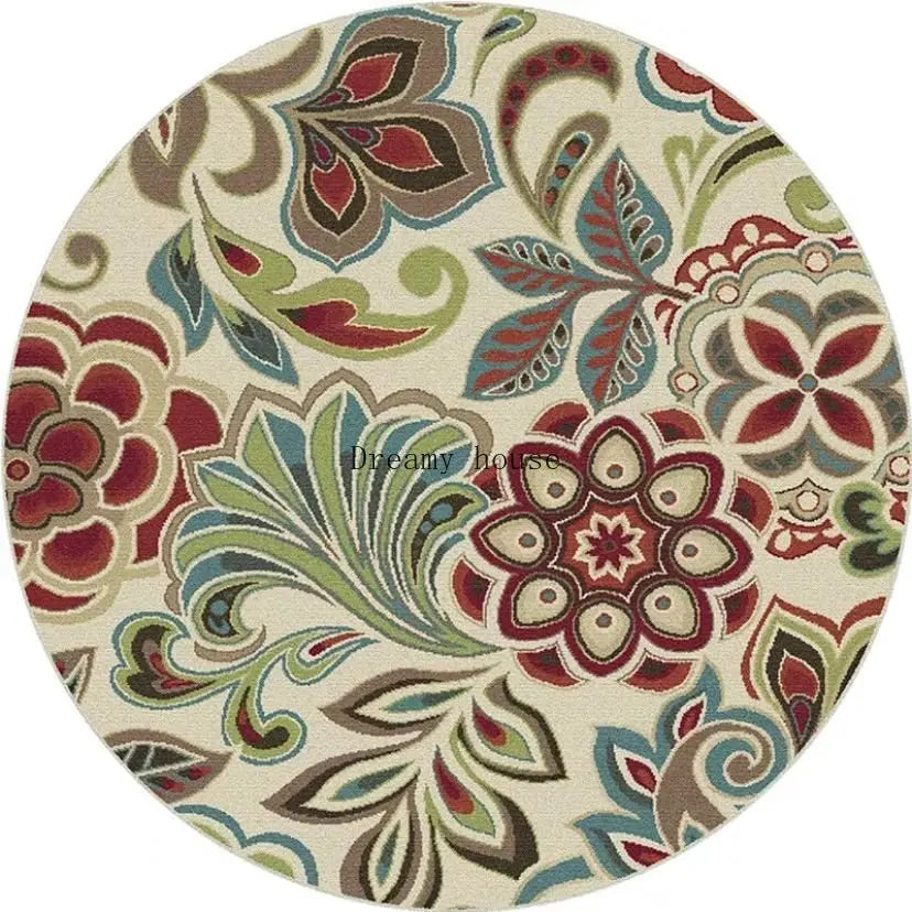 Adara Vintage Round Persian-Style Rug for Living Room or Bedroom
