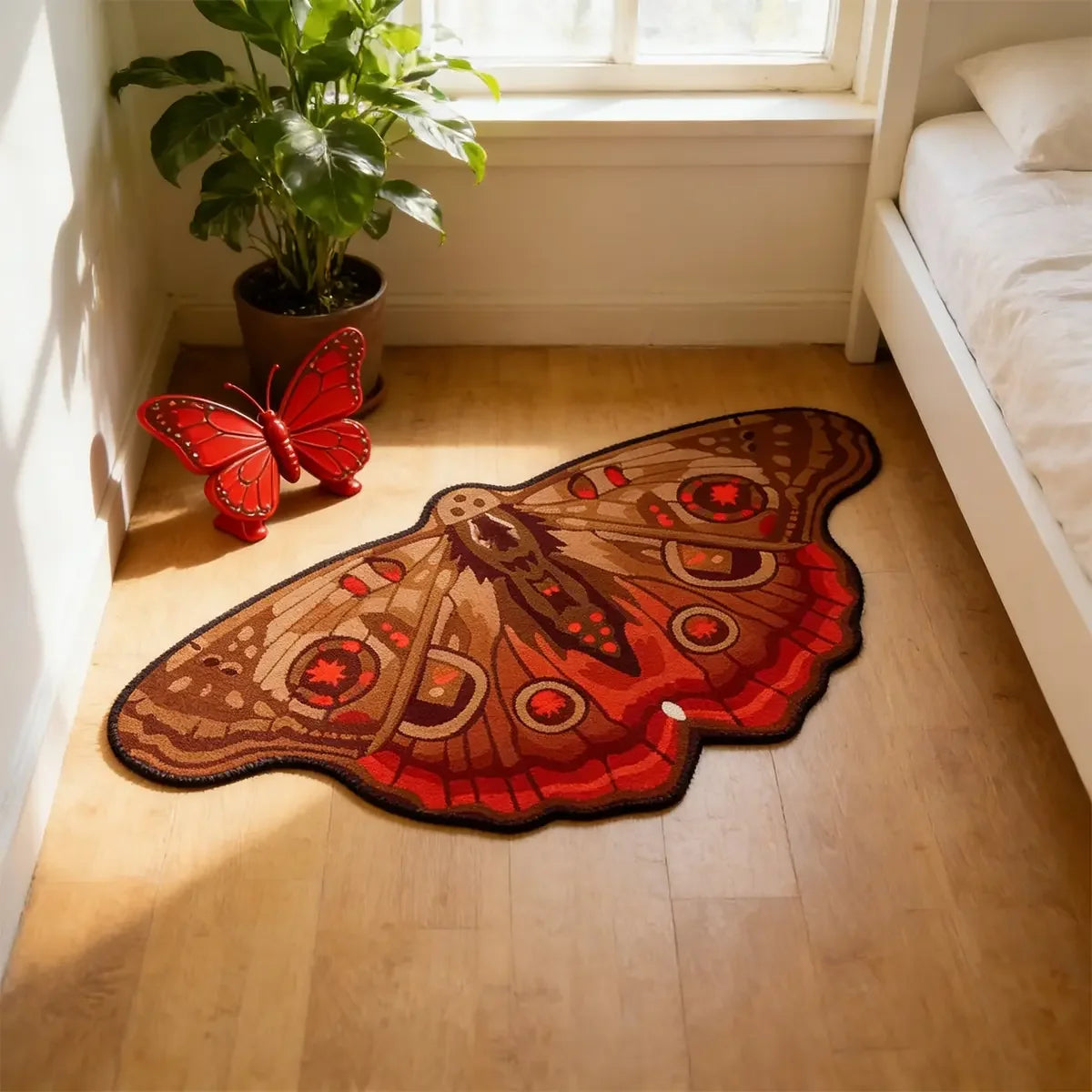 Mariposa Shaped Boho Runner Rug for Bedroom, Entryway, or Living Room
