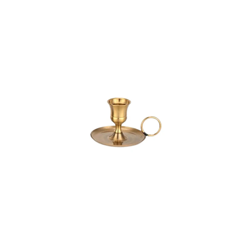 Classic Metal Chamberstick Candle Holder with Handle