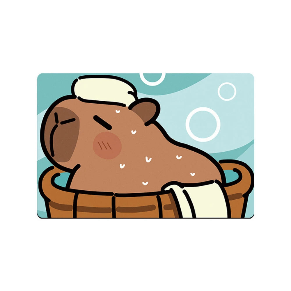 Capybara Bath Absorbent Bathroom Floor Mat – Anti-Slip Quick-Dry Diatom Mud Animal Rug for Bathroom, Entryway, or Kitchen