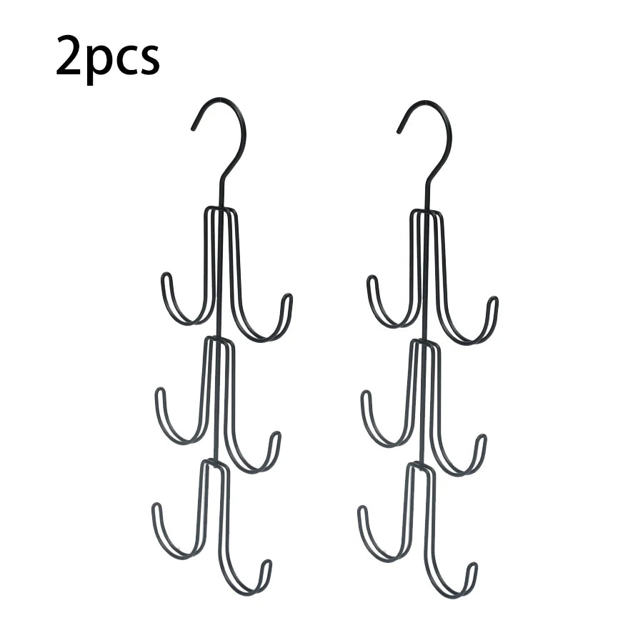 Multi-Hook Metal Closet Hanger for Purses, Belts & Accessories