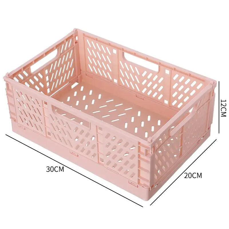 Foldable Plastic Storage Crate – Stackable Organizer Bin