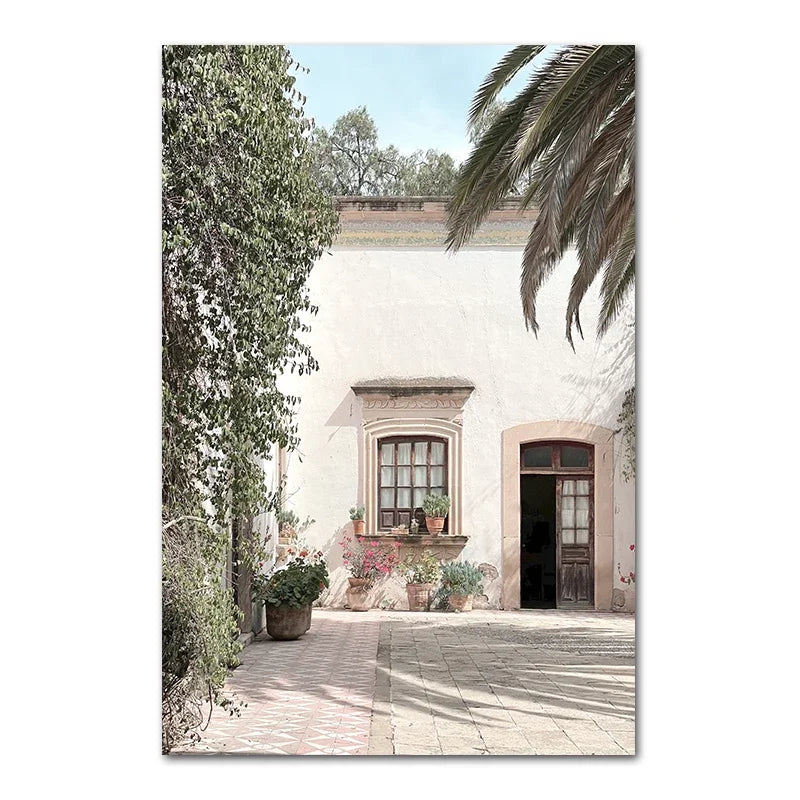 Alba Boho Canvas Wall Art – Spanish Greenery Print
