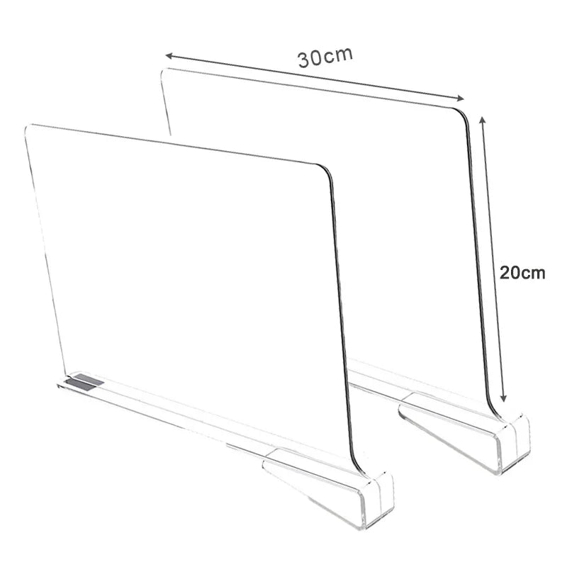 Clear Acrylic Shelf Dividers for Closet Organization – Set of 2, 4, 6, or 8
