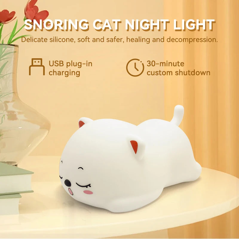 Miso the Snoring Cat Touch Night Light