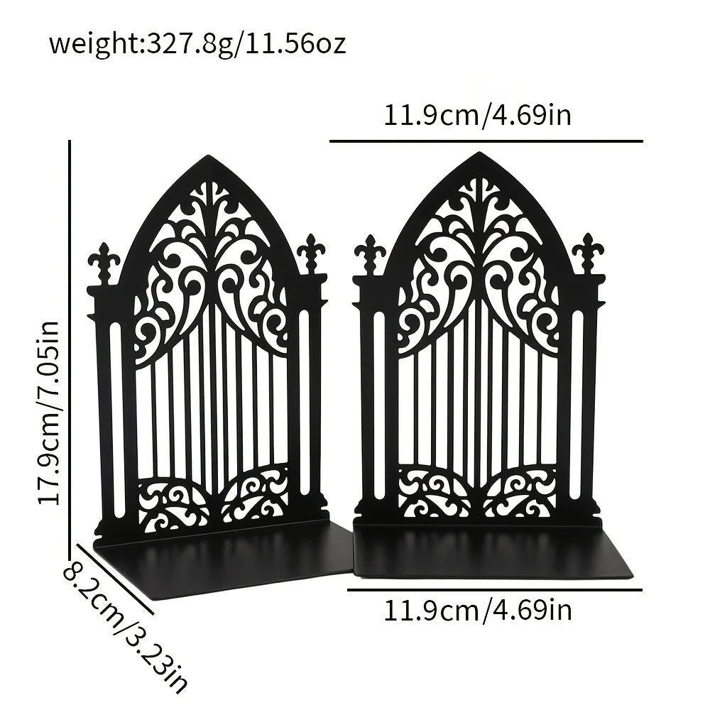 Orla Decorative Matte Black Metal Bookends for Living Room or Home Office Shelves