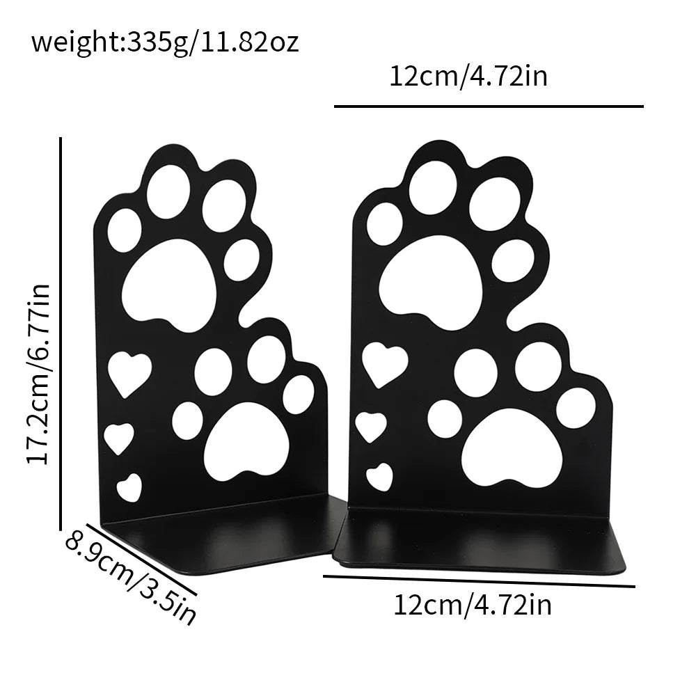 Orla Decorative Matte Black Metal Bookends for Living Room or Home Office Shelves