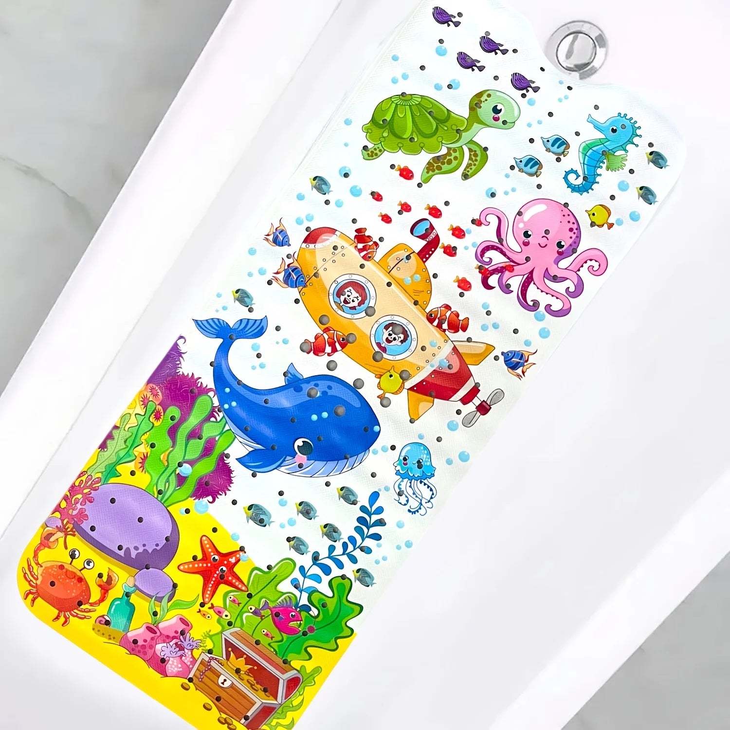Extra-Long Non-Slip Bath Mat for Kids & Toddlers — 40x100cm, Suction Cups