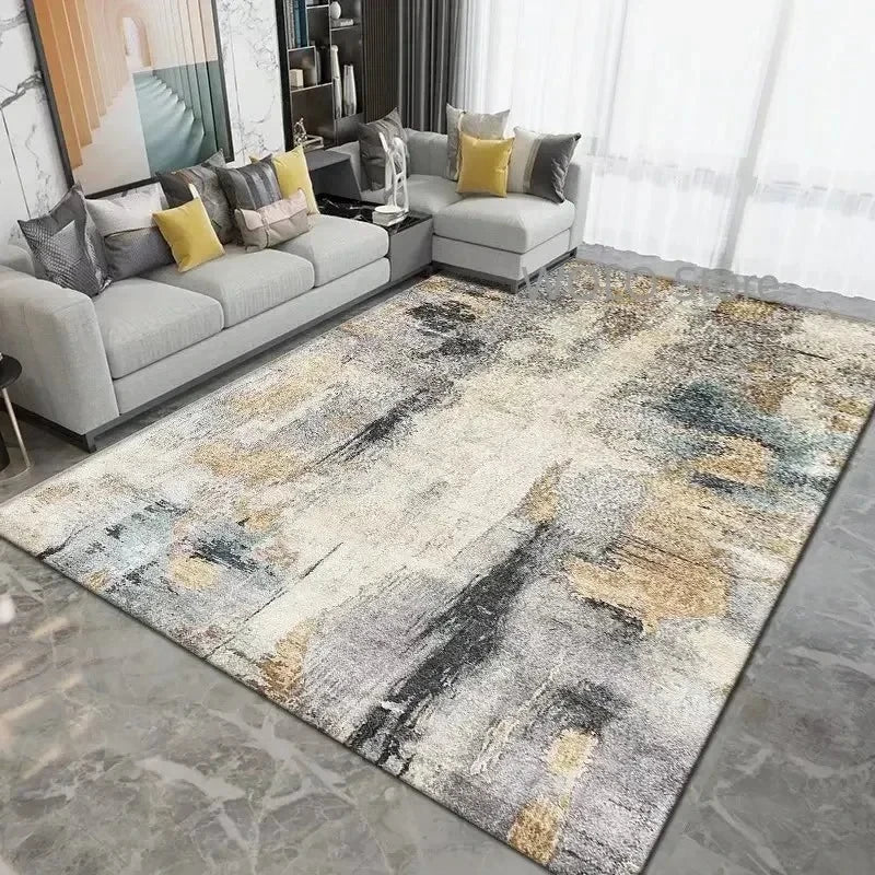 Modern Washable Area Rug with Anti-Slip Backing for Living Room