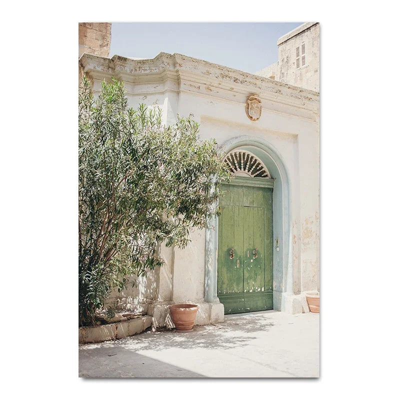 Alba Boho Canvas Wall Art – Spanish Greenery Print