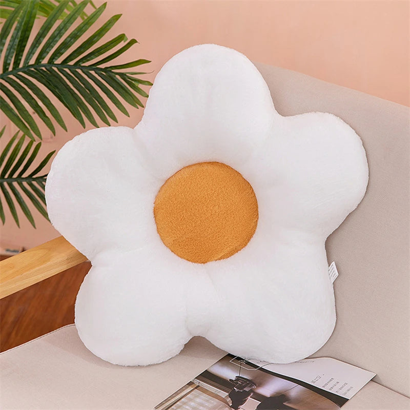 Daisy Five-Petal Plush Flower Cushion for Cozy Bedroom & Reading Nook Comfort – 30cm, Assorted Colors