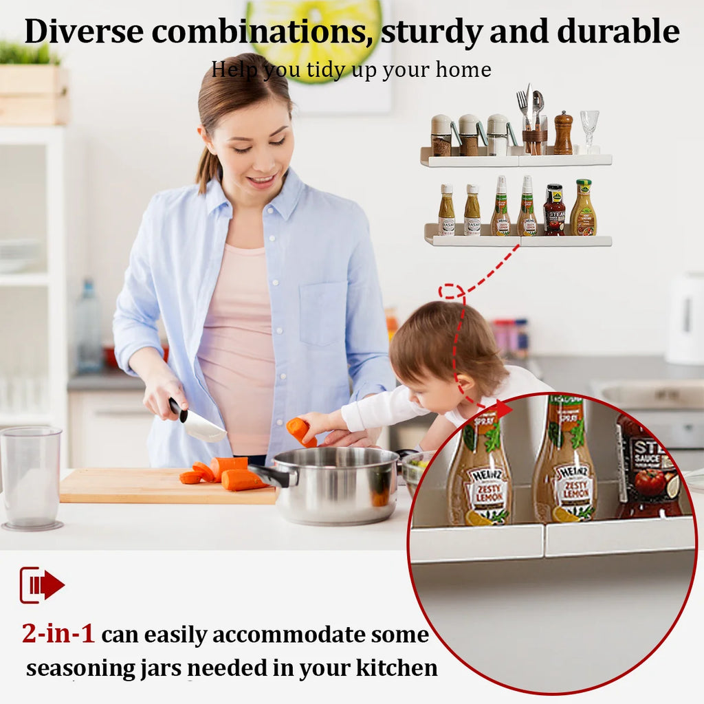 Slim White Self-Adhesive Wall Shelf for Bathroom, Kitchen & Bedroom Organization – Plastic, Drill-Free, 27cm