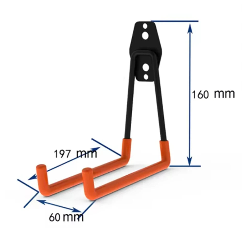 Wall-Mounted Heavy Duty Metal Garage Hooks for Tools, Ladders, and Bicycles – Straight & Circular Shapes, Iron Construction