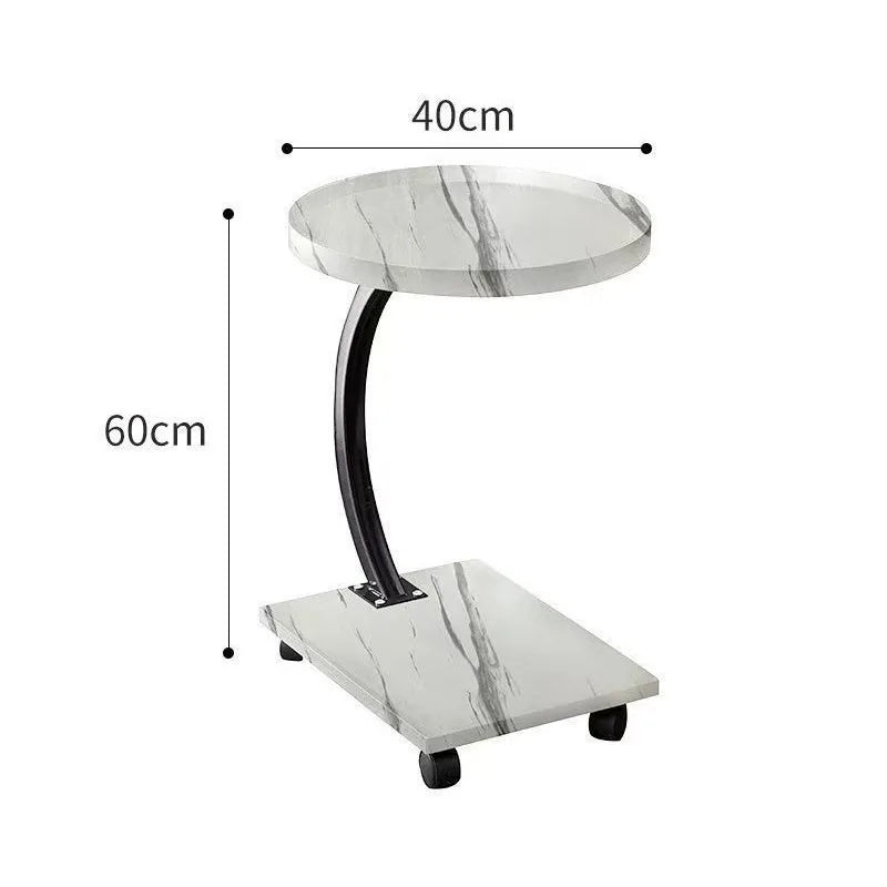 Eden Modern Rolling Side Table with Storage Shelf