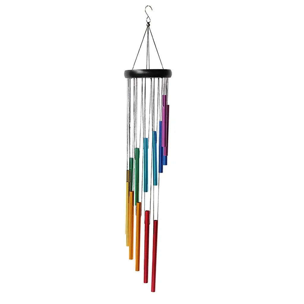Colorful 12-Tube Wind Chime for Garden or Porch Relaxation