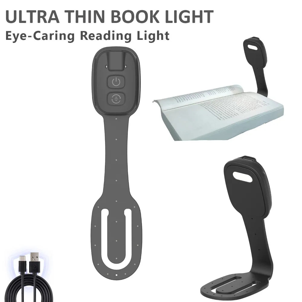 Slim Clip-On Rechargeable Book Light & Bookmark