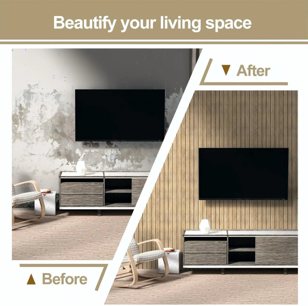 Wood Grain Slat Self-Adhesive Wall Panel Roll