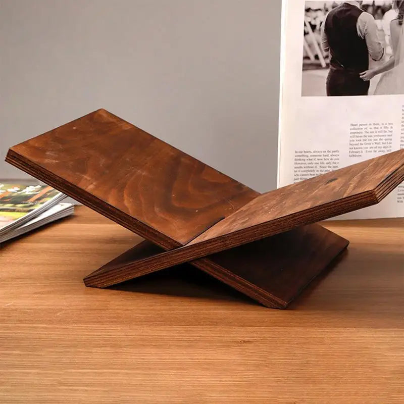 Walden Wooden Crisscross Book Stand for Cookbooks & Tabletop Display