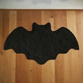 Bat & Spider Web Shaped Suede Bath Mat – Black Halloween Non-Slip Rug for Bathroom or Entryway