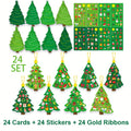 DIY Christmas Tree Ornament Sticker Kit – Set of 24 Paperboard Decorations for Holiday Crafts, Classroom, and Home