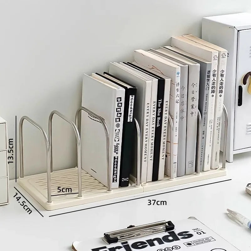 Modern Desktop Bookshelf Organizer with Non-Slip Base