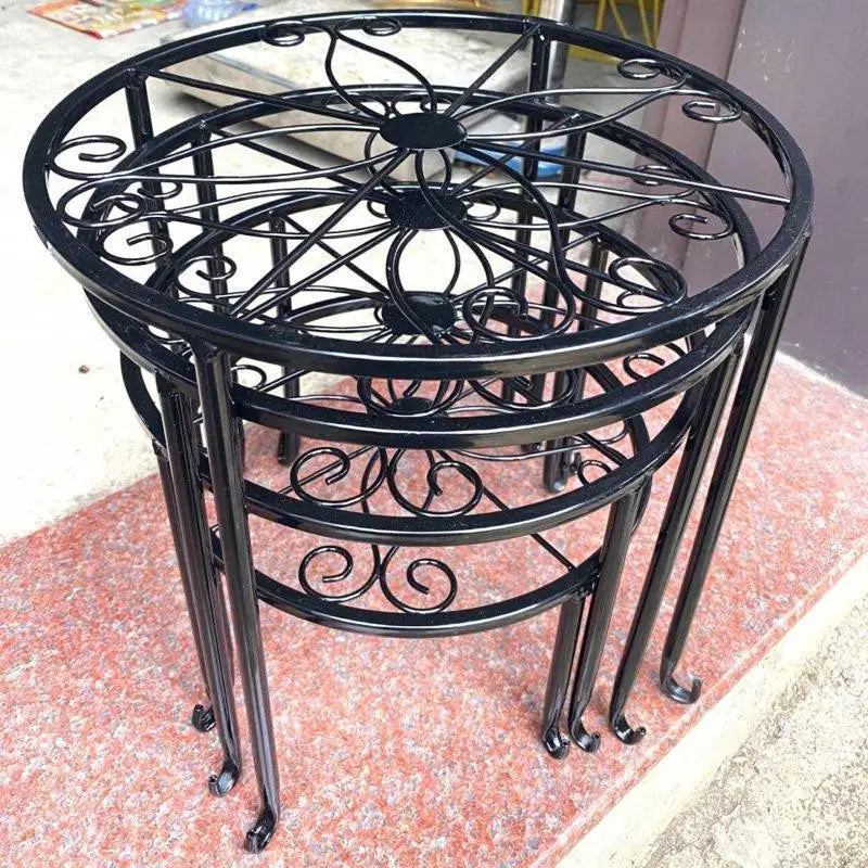 Linden Round Metal Plant Stand – Decorative Flower Pot Riser