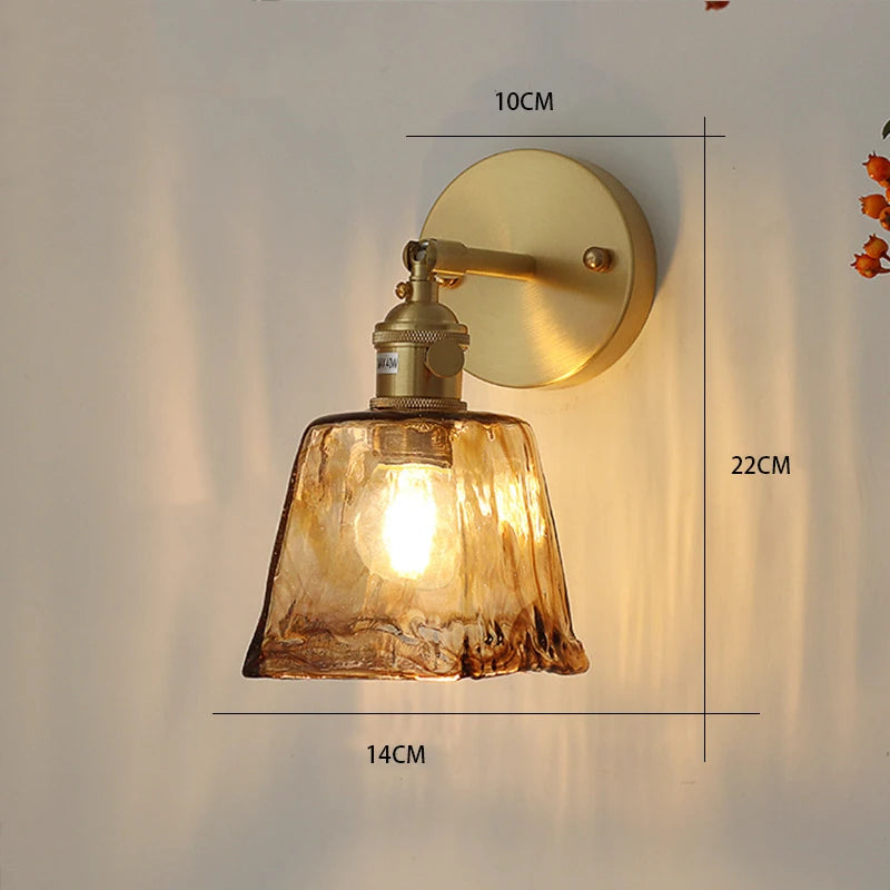 Arden Amber Stained Glass Wall Lamp for Bedroom, Living Room & Cozy Corners