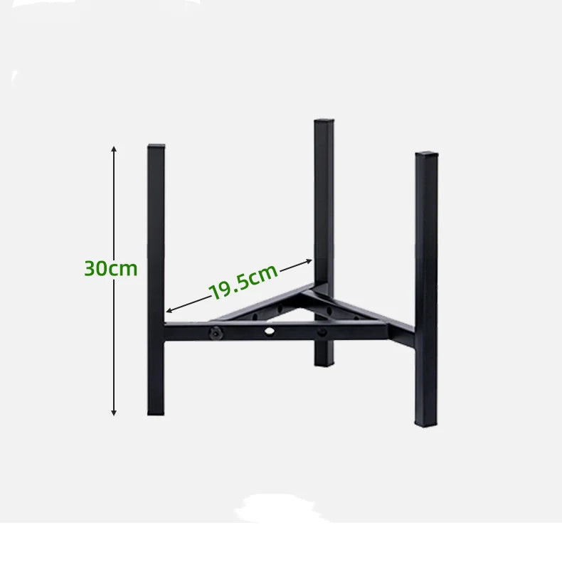 Adjustable Black Metal Plant Stand for 8–12 Inch Pots – Modern Indoor or Outdoor Holder with Optional Wheels