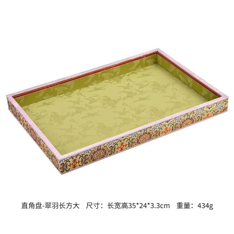 Floral Fabric Jewelry Trays for Bedroom or Vanity Organization