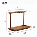 Walnut & Metal Jewelry Organizer Stand with Tray