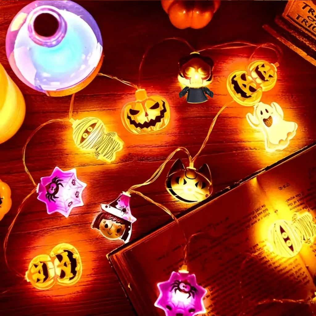 Whimsy Halloween LED String Lights – Battery Operated Indoor Decor