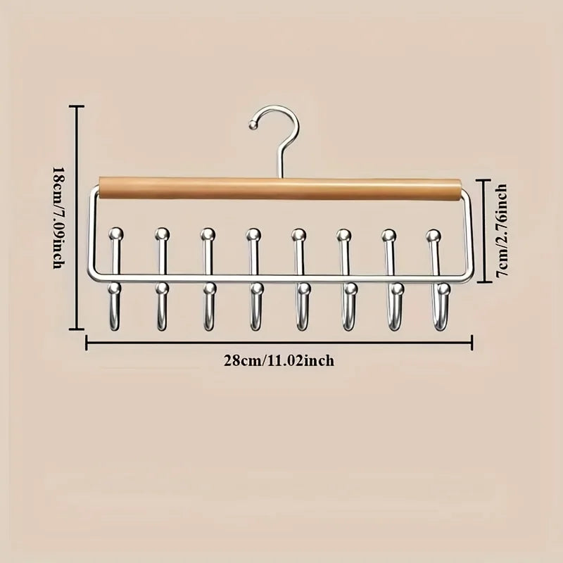 Wall-Mounted Metal Multi-Hook Hanger for Closet Hats, Scarves, and Bags
