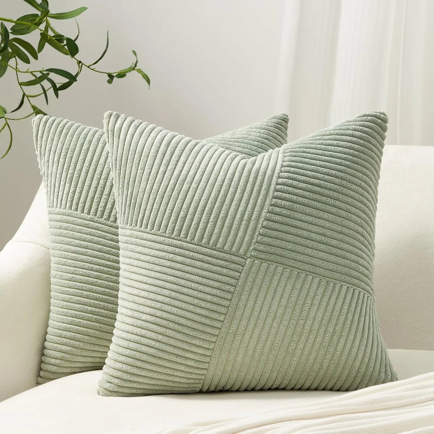 Marlow Corduroy Textured Throw Pillow Cover, 45x45cm