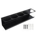 Wall-Mounted Steel Spray Can Organizer Rack — 5 Slot, Black