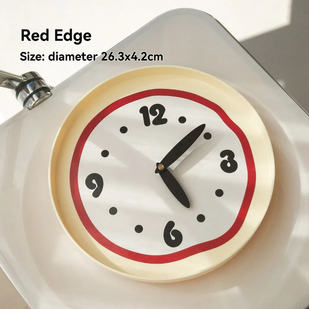 Linden Cream Wavy Edge Wall Clock for Bedroom, Living Room, or Entryway