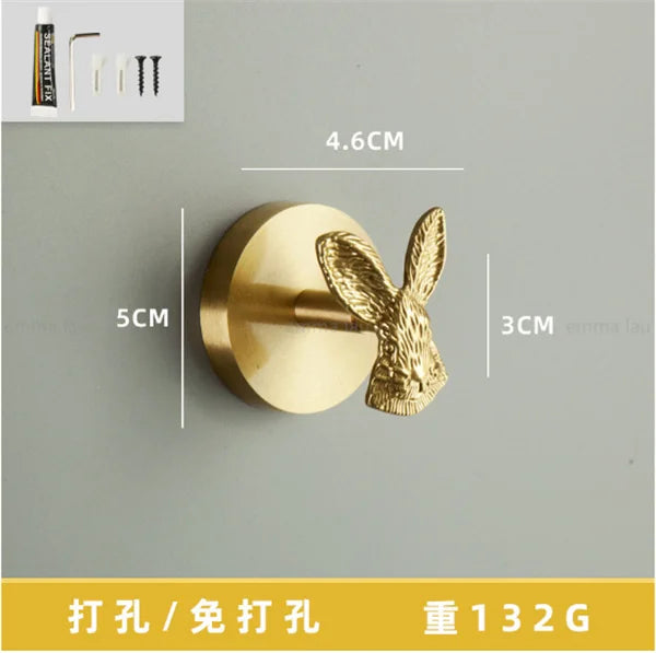 Eden Brass Animal Wall Hook – Sculpted Decorative Hook for Entryway or Bathroom