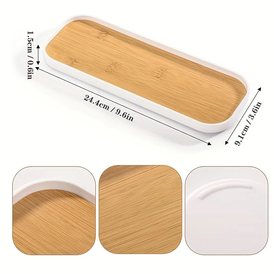 Slim Rectangular Vanity Tray for Bathroom or Bedroom