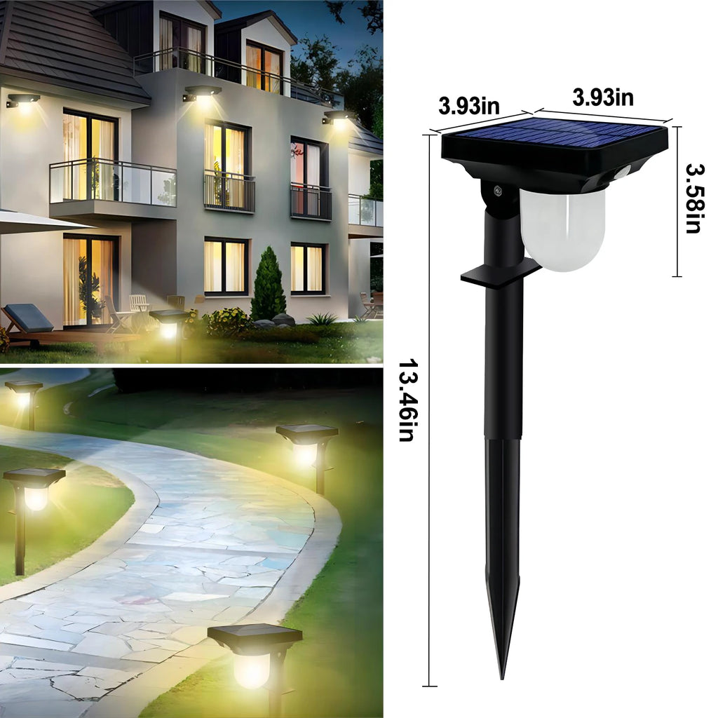 Solar Motion Sensor Garden Pathway Light for Yard and Outdoor Spaces