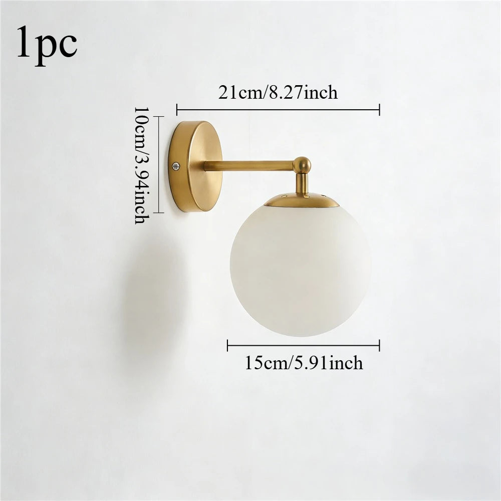 Arden Globe Wall Sconce – Frosted Glass Modern Wall Light