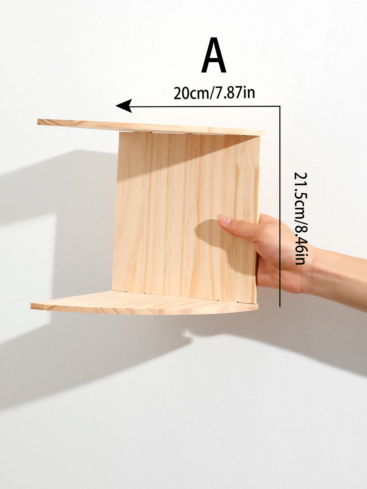Wooden Corner Floating Shelf – 2-Tier or 5-Tier Wall-Mounted Organizer for Living Room, Kitchen, Bathroom, or Bedroom