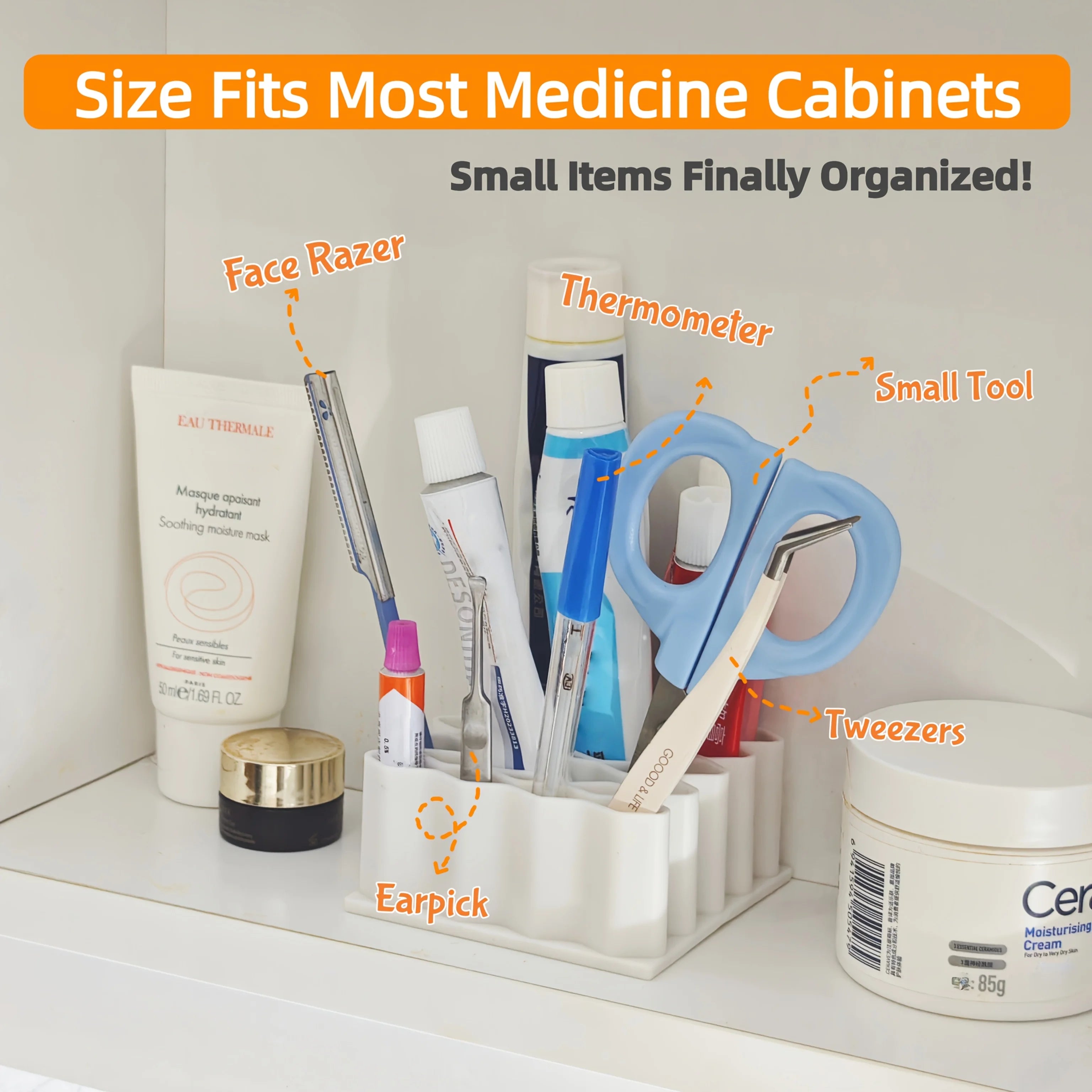 32-Slot Silicone Organizer for Ointments and Medicine Cabinet Essentials
