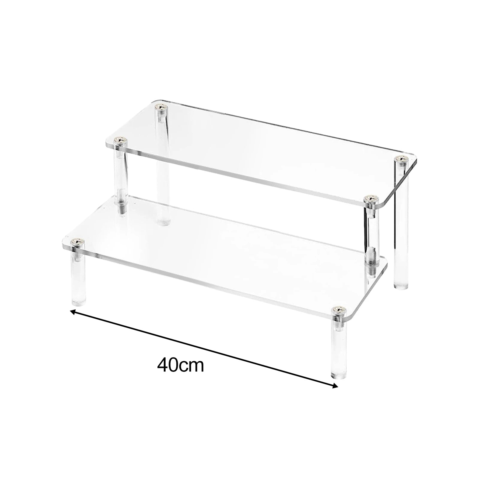 Wooden Tiered Display Riser Shelf for Living Room & Home Organization