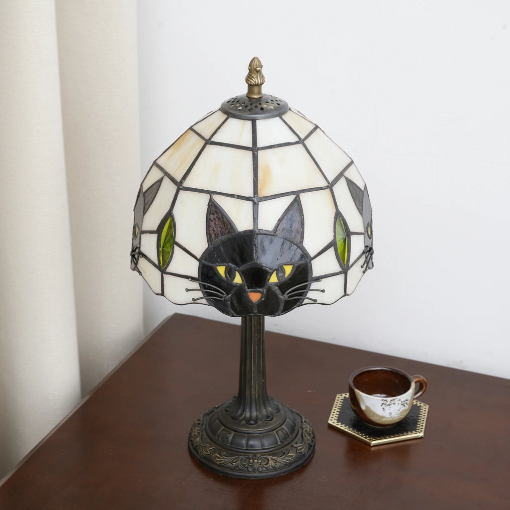 Vivian Stained Glass Cat Table Lamp