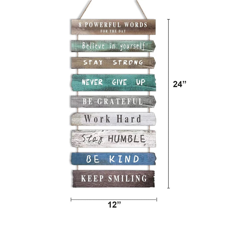 Inspire Wooden Rectangular Hanging Wall Art – Motivational Sign for Office, Bedroom, or Living Room