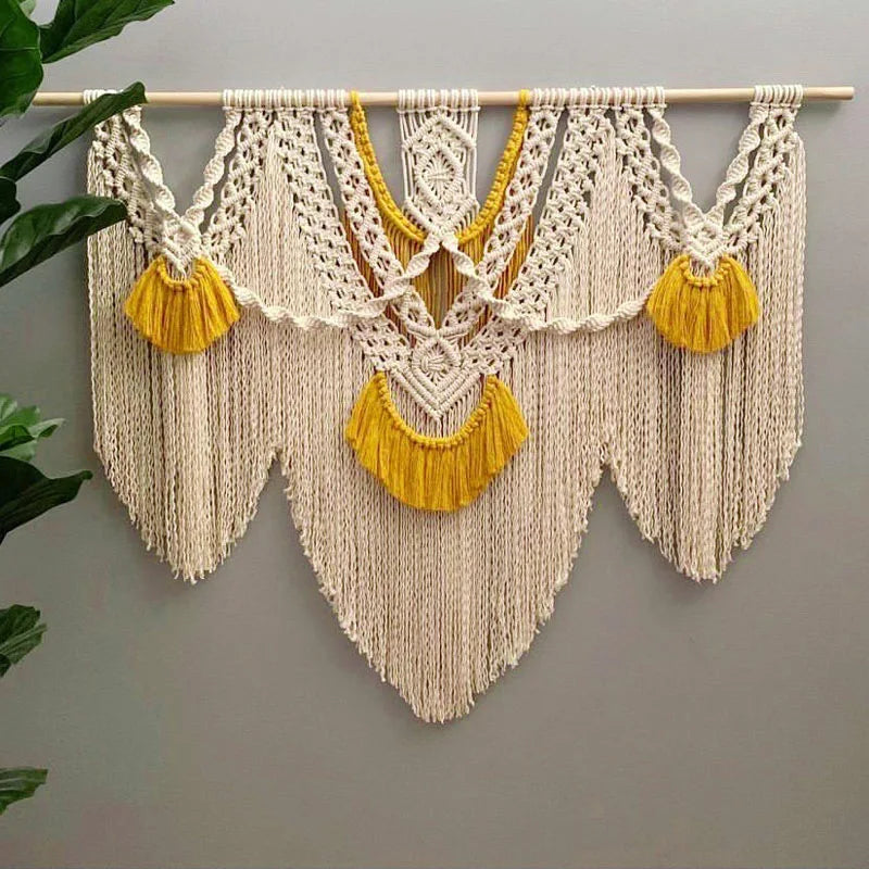 Wren Handwoven Macrame Wall Hanging, Large Boho Tapestry