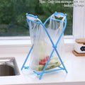 Foldable Plastic Trash Bag Holder Stand for Kitchen Counter & Small-Space Waste Sorting