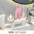 Dog-Shaped Ceramic Toothbrush Holder for Bathroom Counter