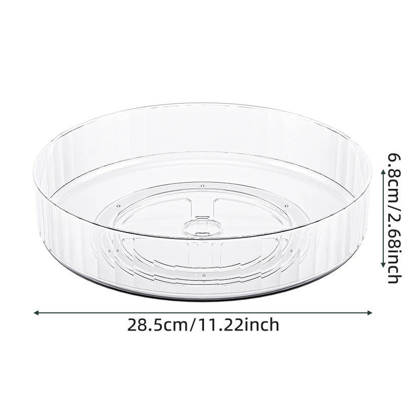 360° Rotating Lazy Susan Turntable Tray for Kitchen, Fridge & Pantry Organization – Clear or Green PET Plastic